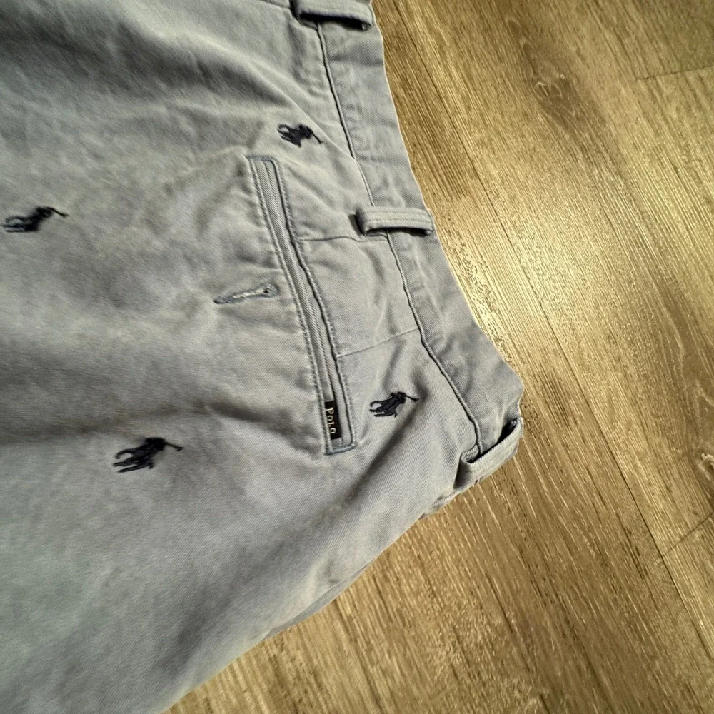 Polo Ralph Lauren Shorts Mens 42 Blue Cotton Embroidered Pony AOP 9.5
